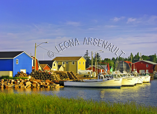 CANADA;PRINCE EDWARD ISLAND;PRINCE COUNTY;MALPEQUE;MALPEQUE HARBOUR;HARBOURS;PIERS;WHARFS;FISHING BOATS;BOATS;SHACKS;SHEDS;LOBSTER TRAPS;TRAPS;NAUTICAL;WATER;BUILDINGS;SUMMER;SEASCAPES;SCENIC;HORIZONTAL
